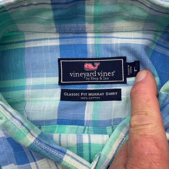 Vineyard Vines Classic Fit Murray Shirt Men's Large Plaid Button Down Cotton - Picture 3 of 8